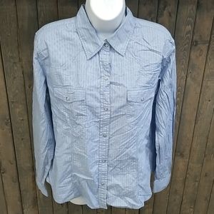 GAP Long Sleeve Striped Collared Dress Shirt